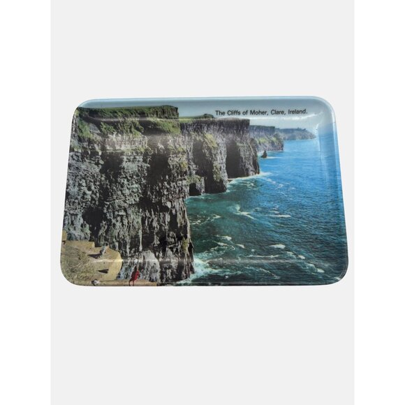 Vintage Ireland Souvenir Melamine Trays Map & Cliffs Of Moher Design 6" x 4" - Picture 4 of 4